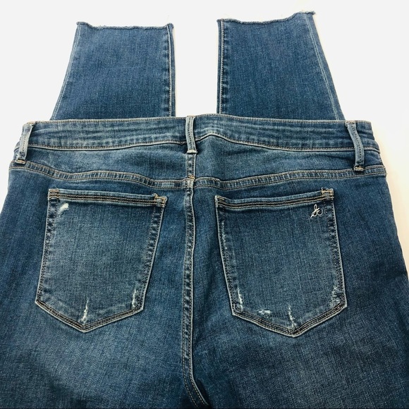 Sam Edleman Jeans The Kitten Ripped Knee Raw Hem Skinny Ankle Jeans - Picture 5 of 8